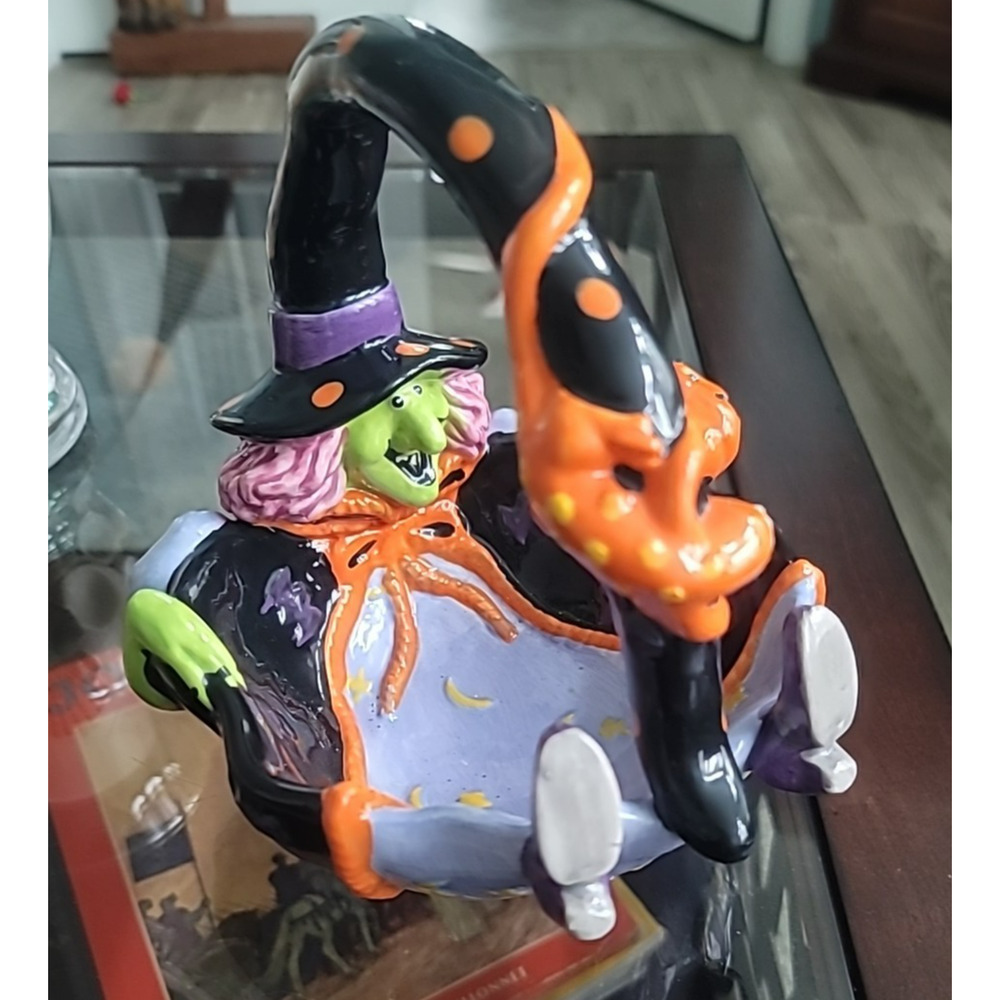 JC Penney Home Collection Ceramic Witch Candy Bowl Halloween Salamander
